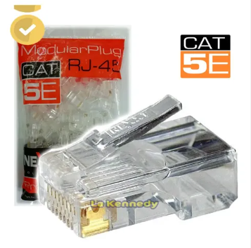 FUNDA DE 100 CONECTORES RJ45 CAT5E